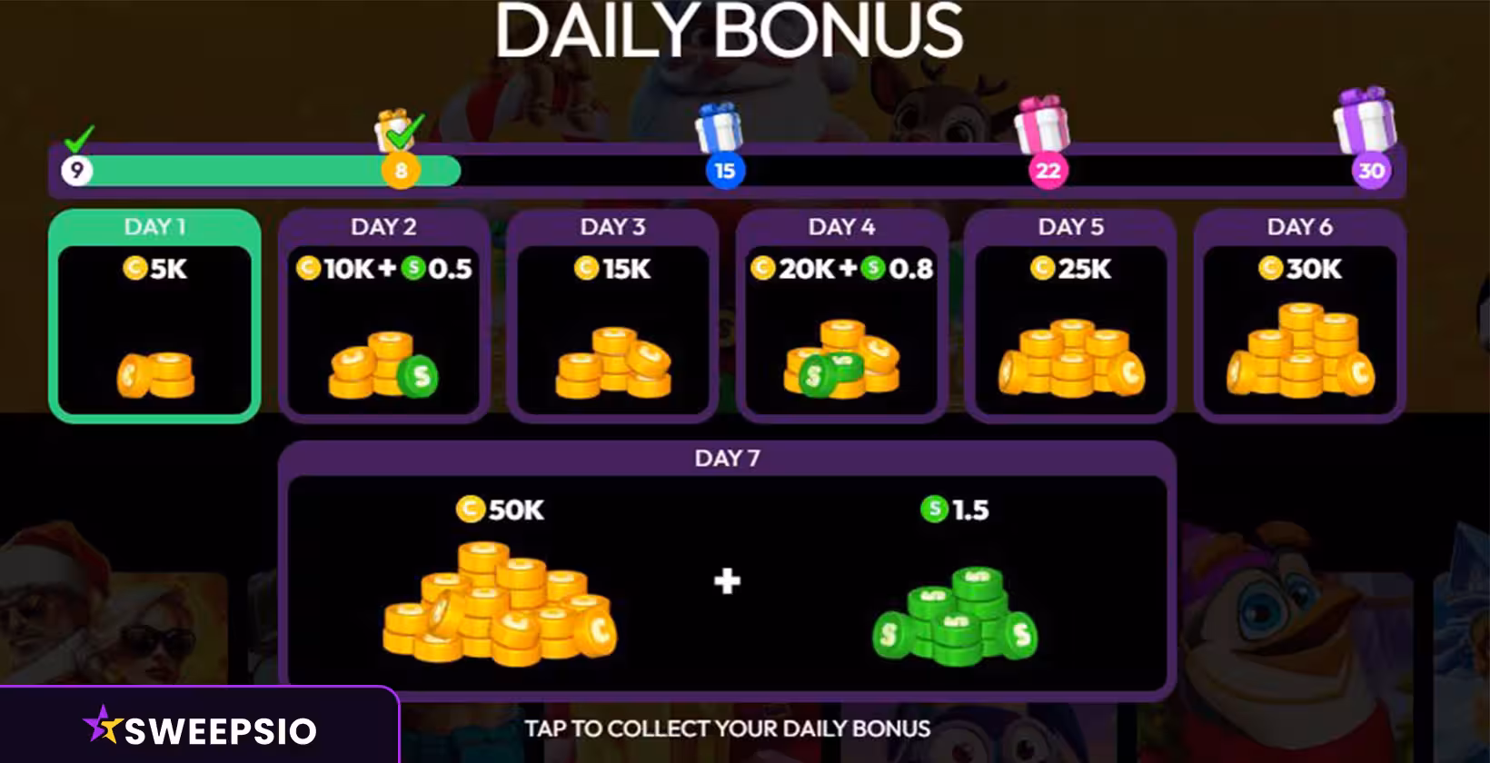 Daily Login Bonuses Crown Coins